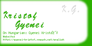 kristof gyenei business card